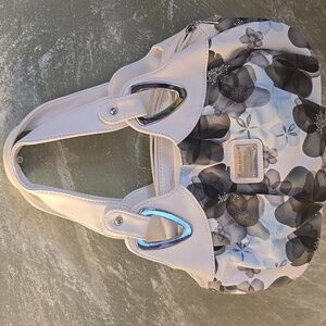 Jingpinpiju Floral White,Black Floral, Silver Accents Women Hobo Handbag NWOT